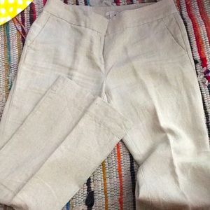 Loft khaki linen wide leg pants